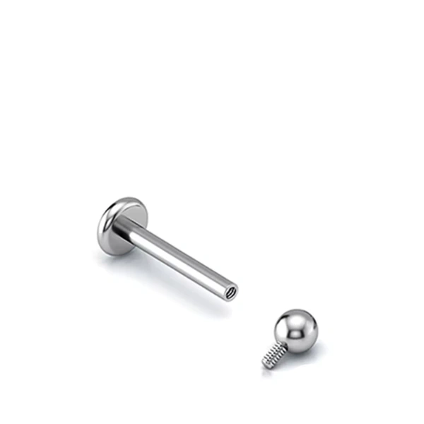 Piercing Labret en Titane à filetage interne, orné d’une bille