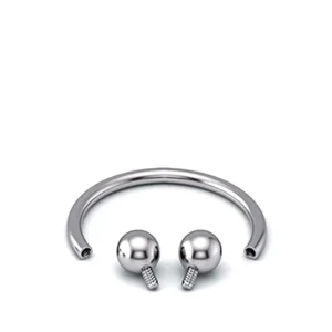 Piercing Fer à Cheval en Titane à filetage interne, orné de billes