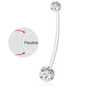 Piercing Nombril Spécial Grossesse à billes pailletées