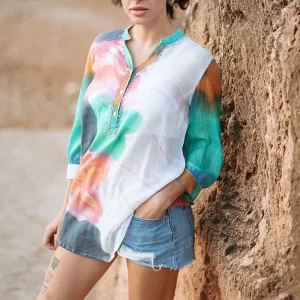 Chemise bohème en voile de coton