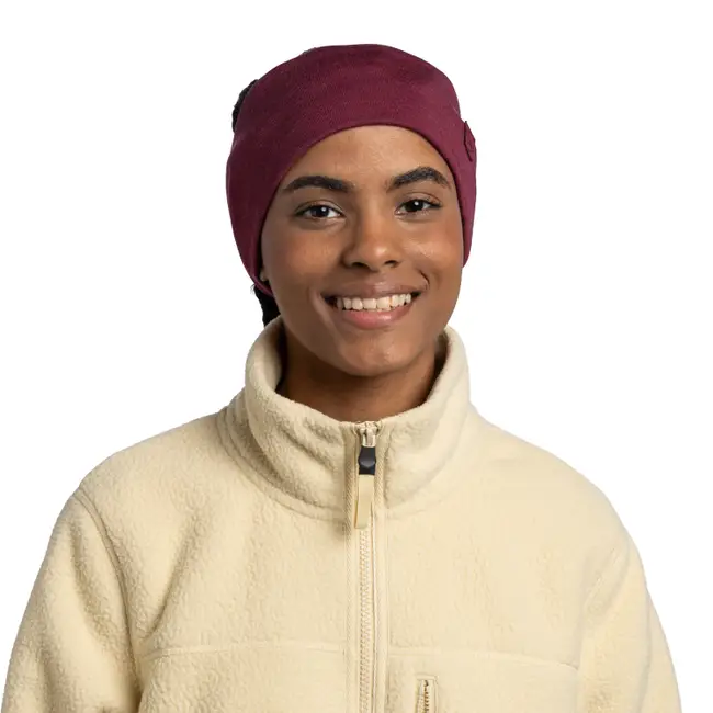 Bandeau Merino Wide Solid Tibetan Red – Image 3