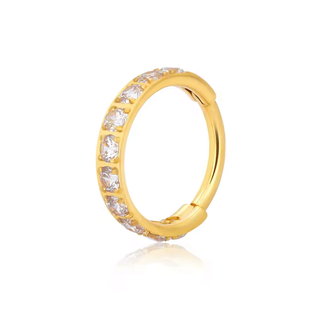 Anneau Clicker en Titane Serti de Zirconiums – 8 à 12 mm – Image 8