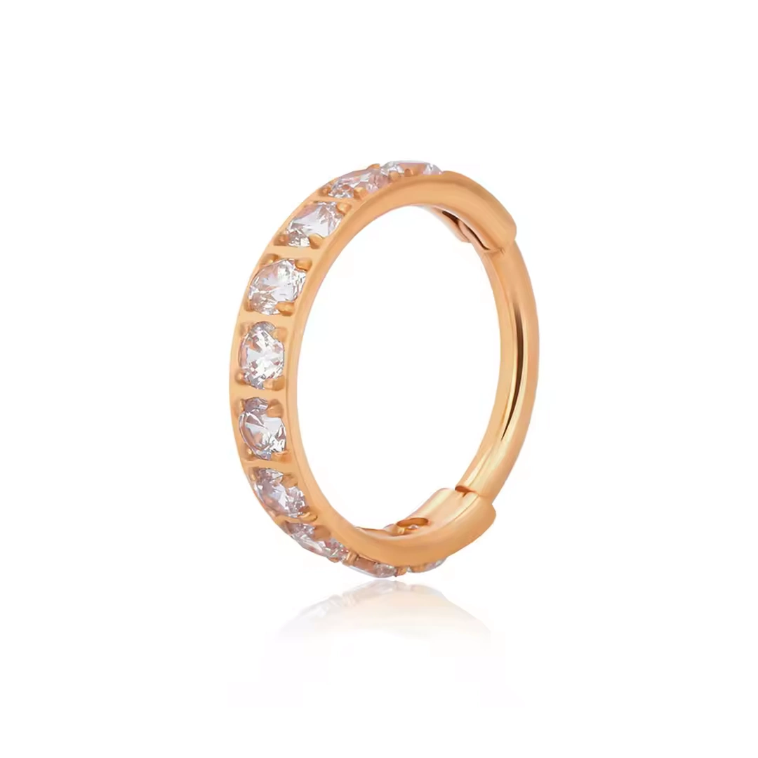 Anneau Clicker en Titane Serti de Zirconiums – 8 à 12 mm – Image 9