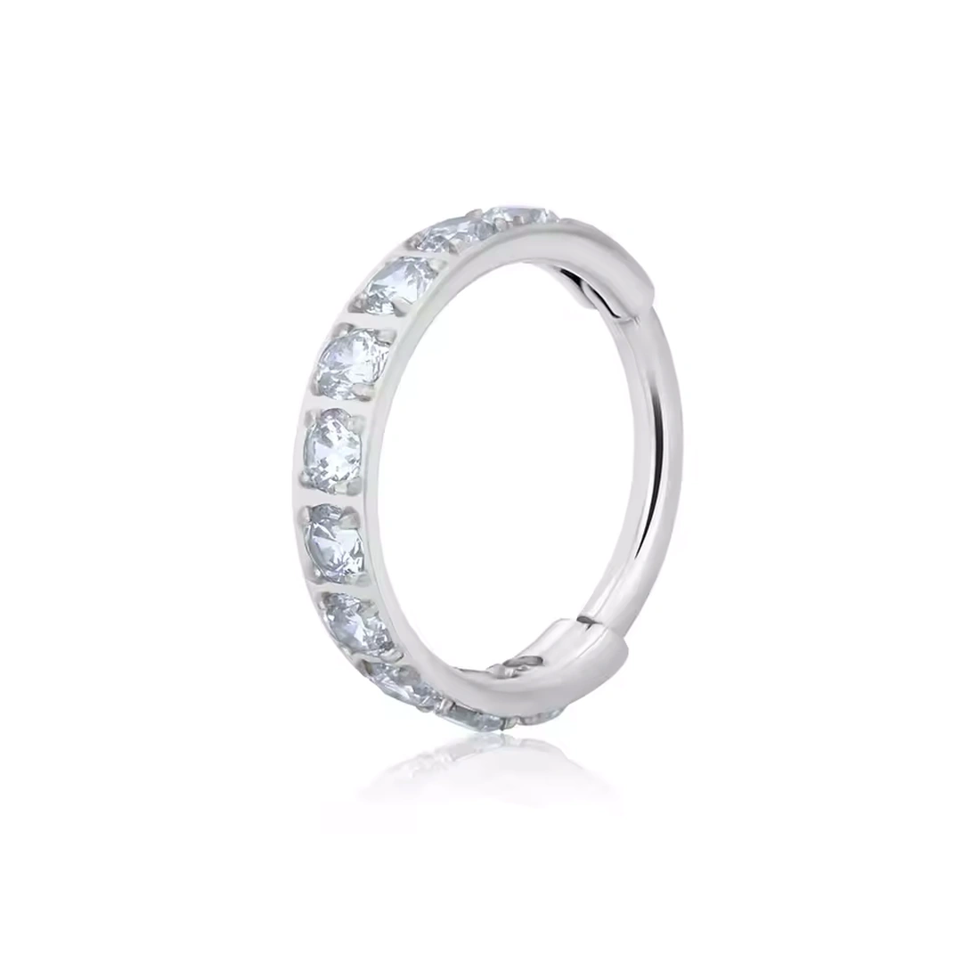 Anneau Clicker en Titane Serti de Zirconiums – 8 à 12 mm – Image 6