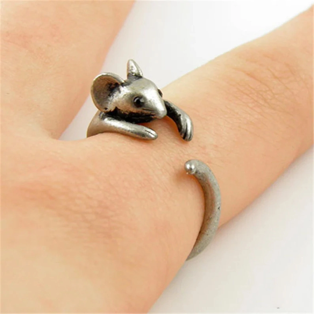 Bague Ouverte Souris en Laiton – Taille Réglable – Image 5
