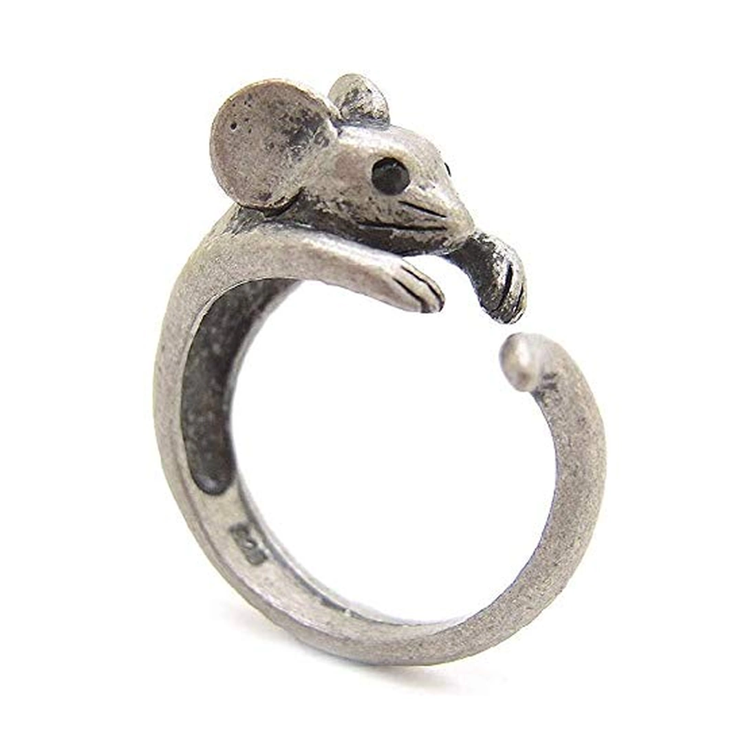 Bague Ouverte Souris en Laiton – Taille Réglable – Image 2