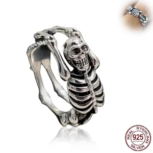 Bague Squelette Relax Ajustable en Argent 925