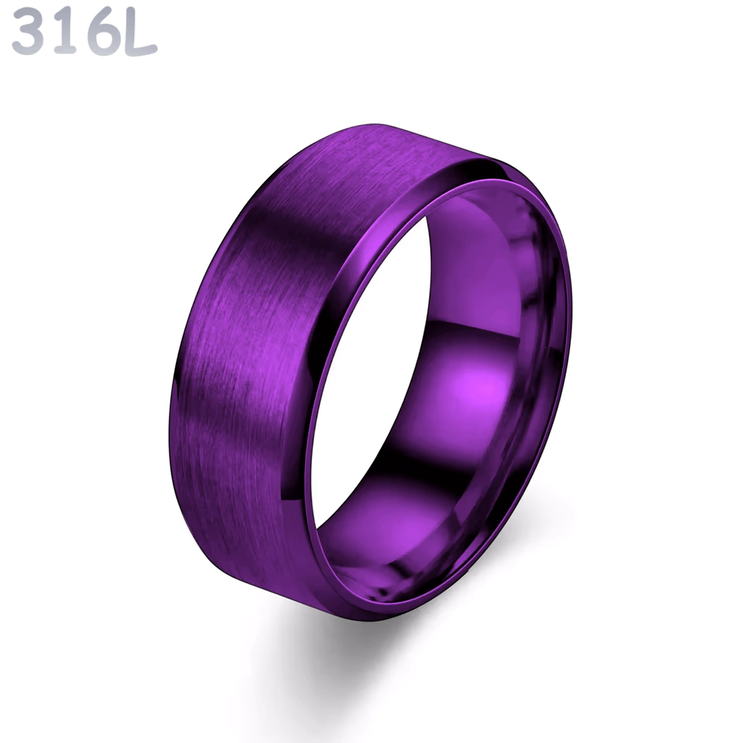 Bague Unisexe Acier 316L Brossé 8 mm à Bordures Polies – Image 6