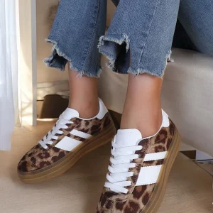 Baskets chic motif léopard