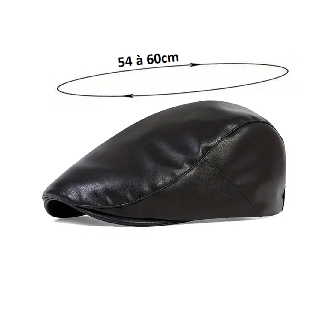 Béret Duckbill Noir en Cuir Synthétique pour Homme – Image 8