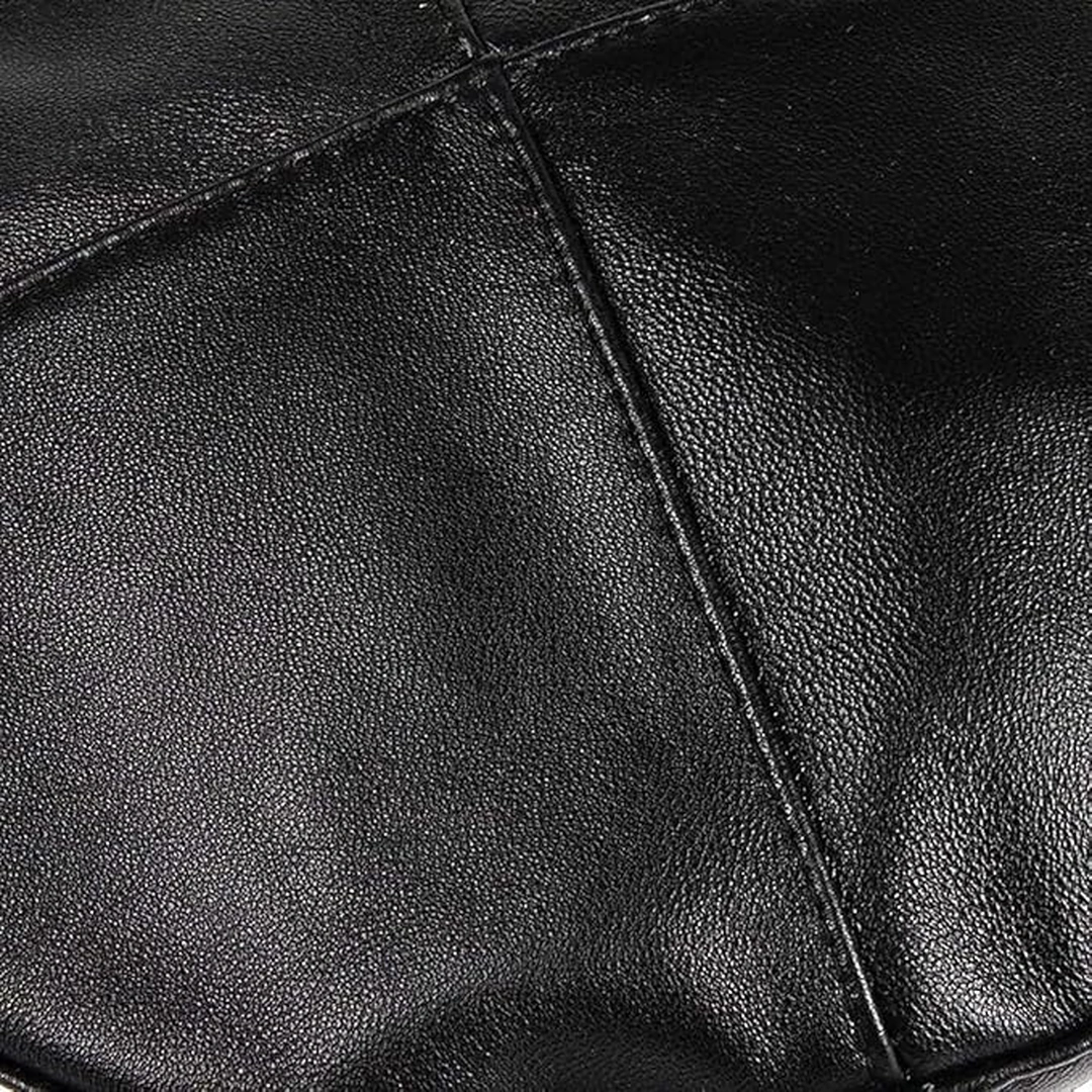 Béret Militaire Noir Femme en Cuir Synthétique avec Chaîne – Image 8