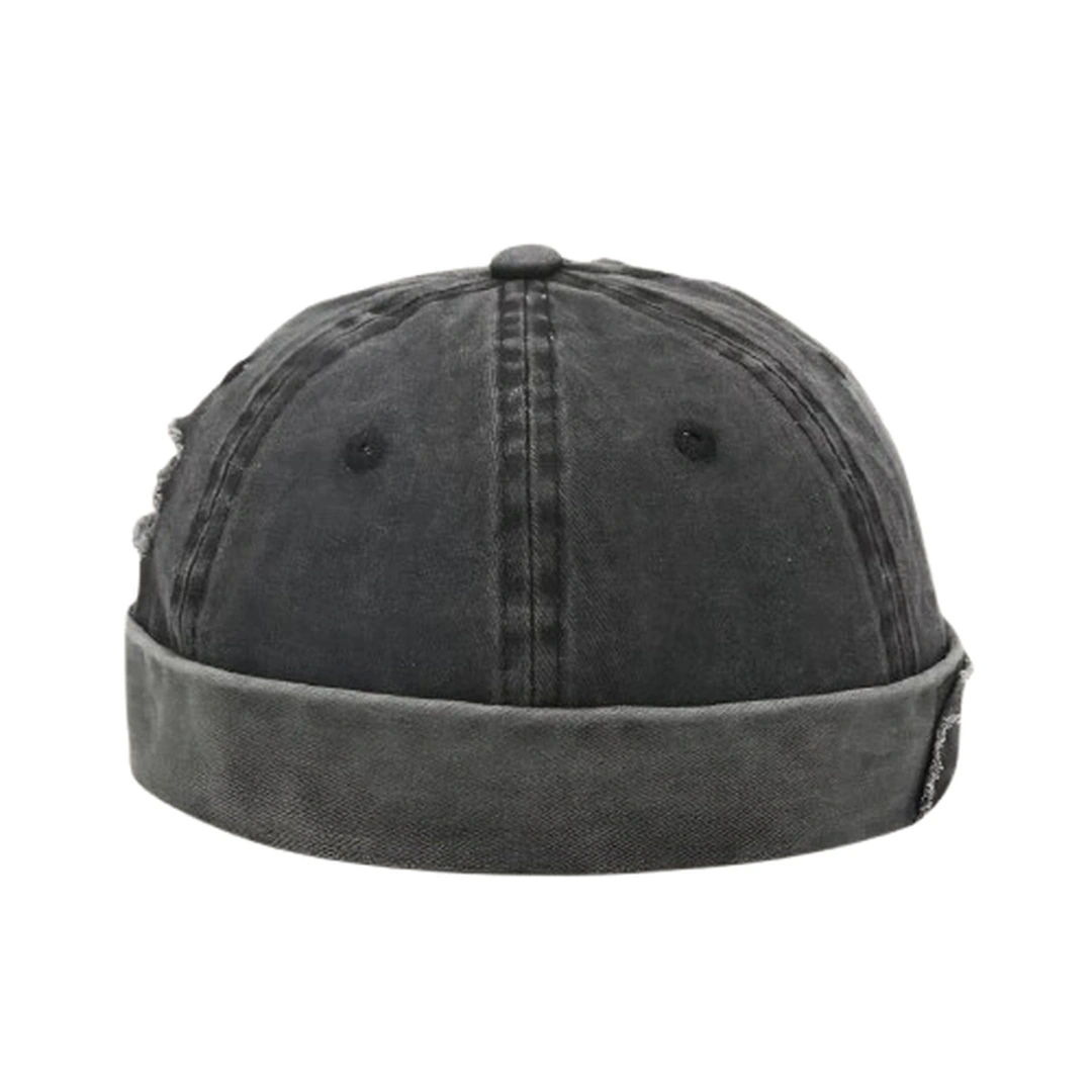 Bonnet Docker Gris en Denim pour Homme Style Grunge Rock – Image 5