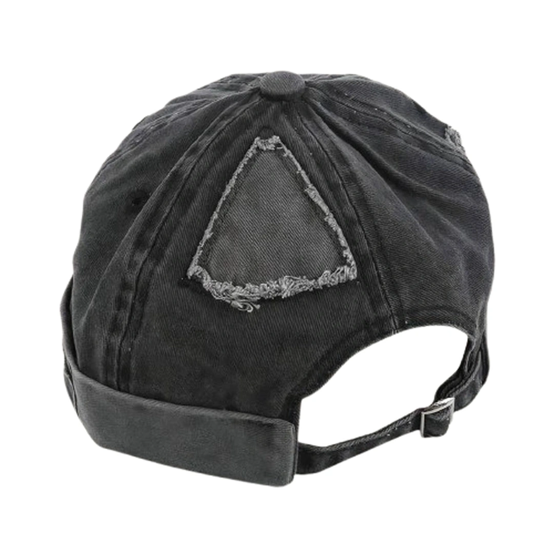 Bonnet Docker Gris en Denim pour Homme Style Grunge Rock – Image 3