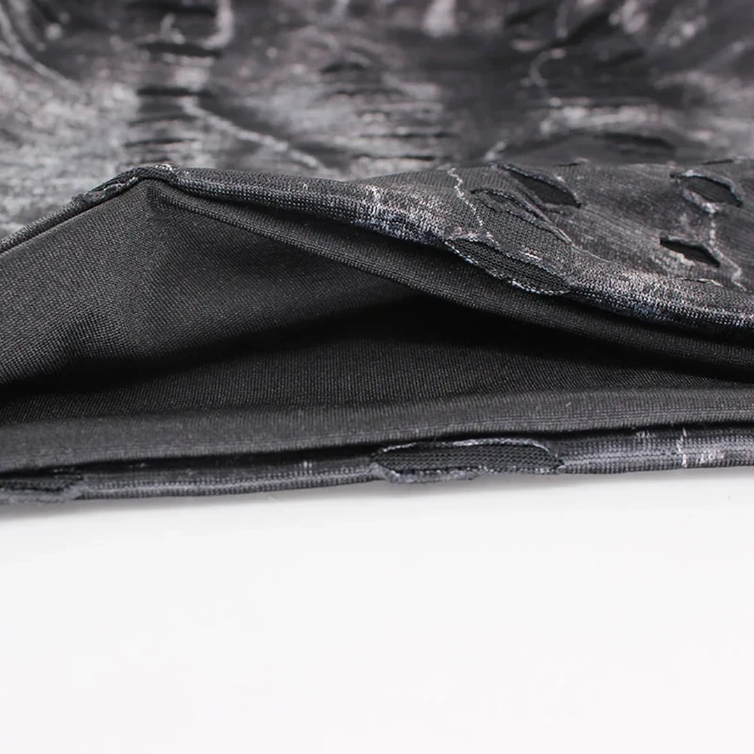 Bonnet Noir Gothique Effet Déchiré Homme & Femme – Image 3