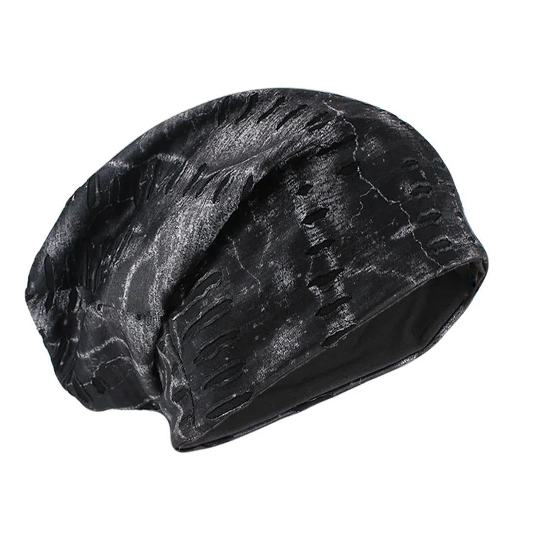 Bonnet Noir Gothique Effet Déchiré Homme & Femme – Image 2