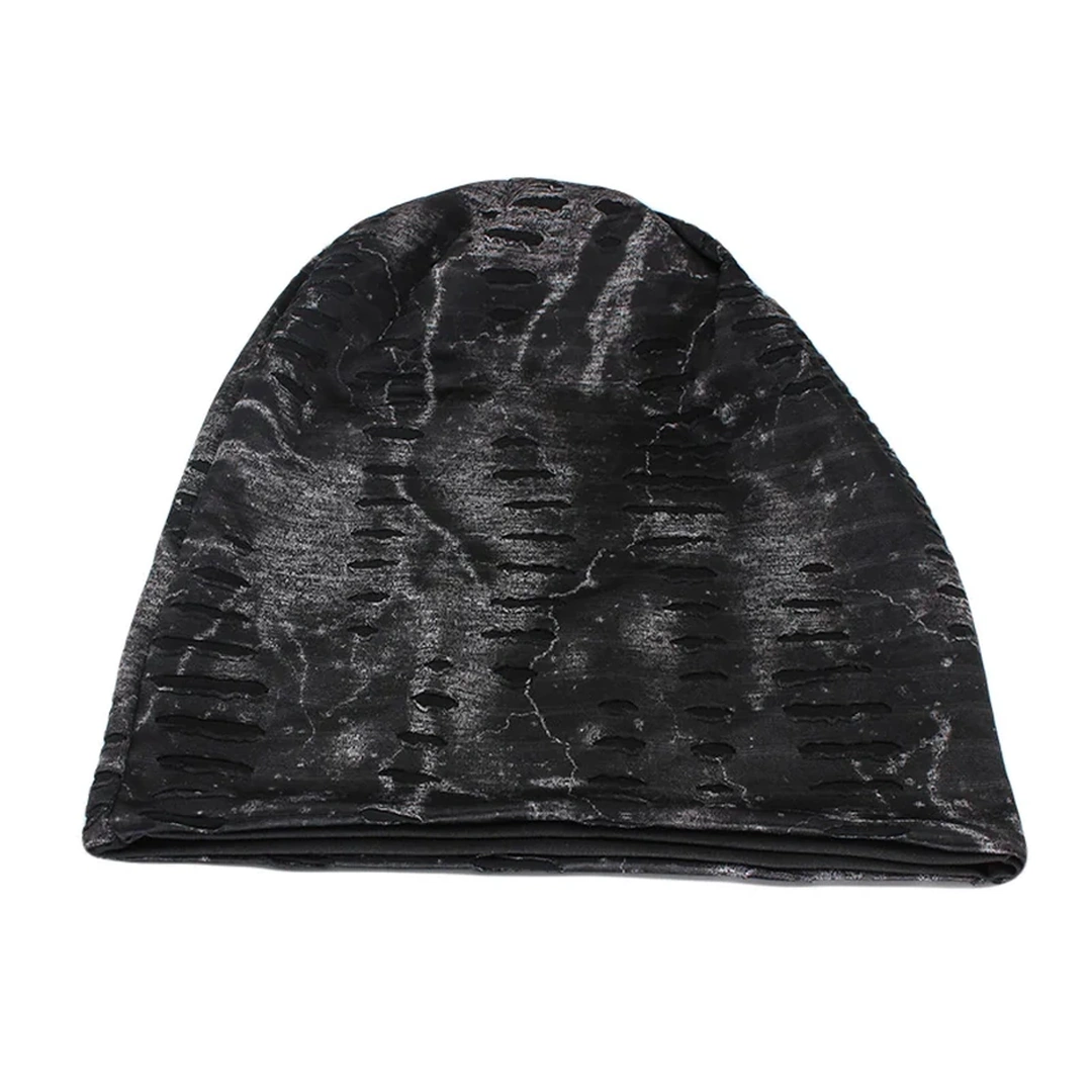 Bonnet Noir Gothique Effet Déchiré Homme & Femme – Image 5