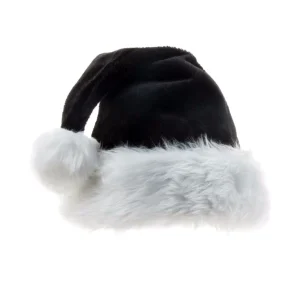 Bonnet de Noël noir en peluche