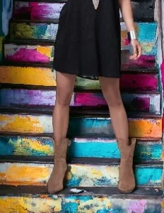 Boots santiags couleur taupe