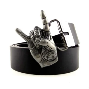 Boucle de Ceinture Rock Signe Cornes du Diable en Acier