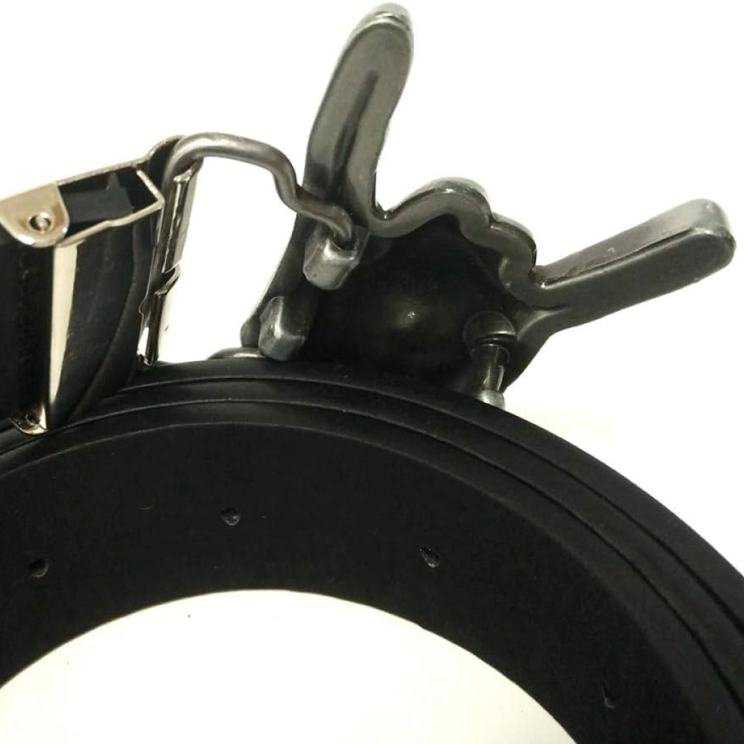 Boucle de Ceinture Rock Signe Cornes du Diable en Acier – Image 5