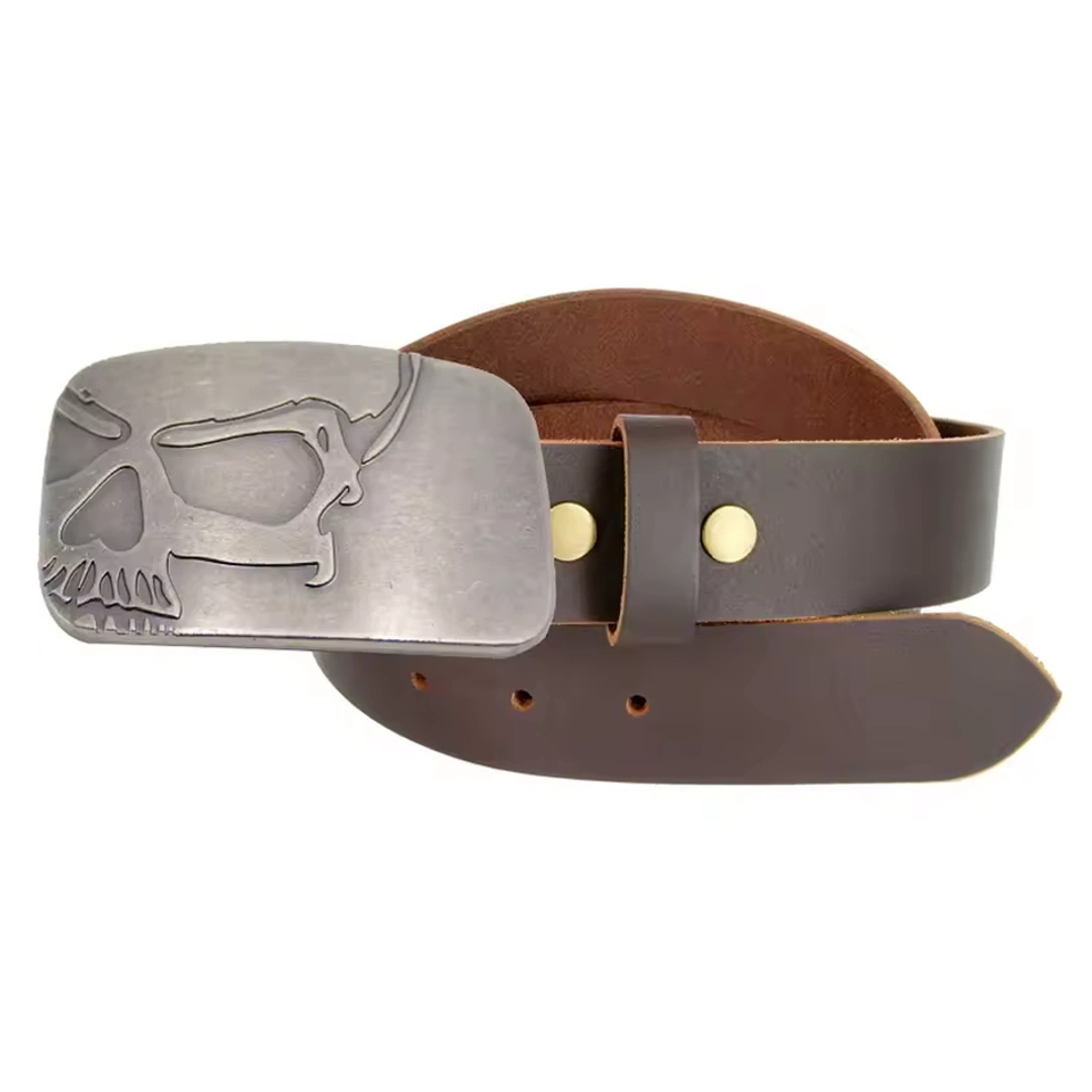 Boucle de Ceinture Tête de Mort en Acier Gravé – Image 5