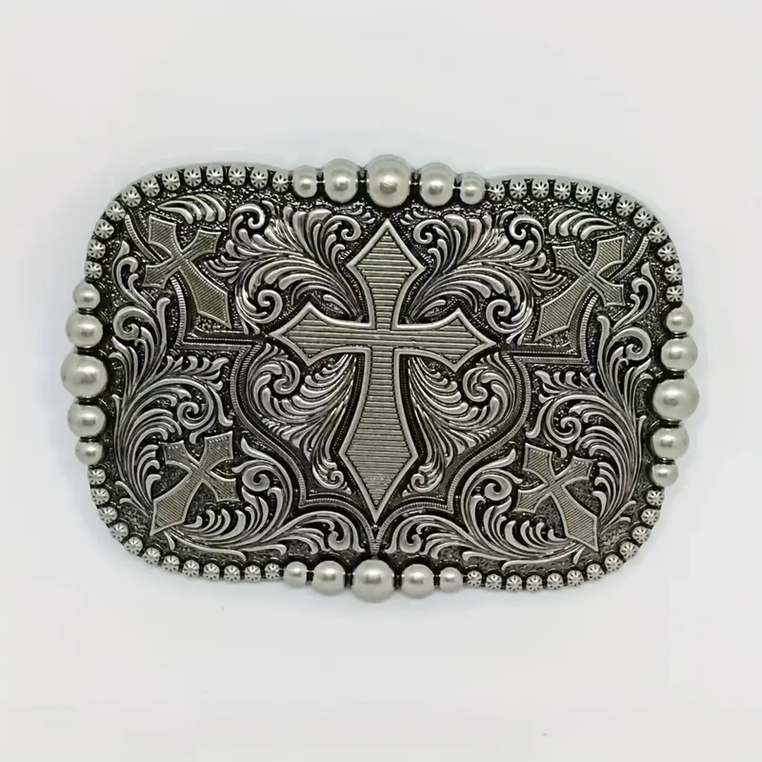 Boucle de Ceinture à Plaque Motif Croix Gothique