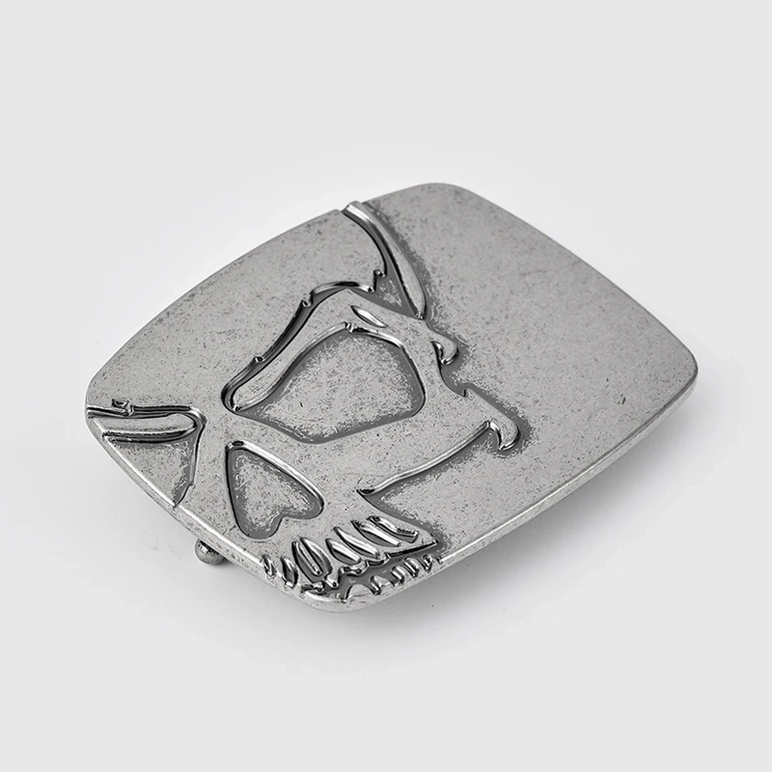 Boucle de Ceinture Tête de Mort en Acier Gravé – Image 3