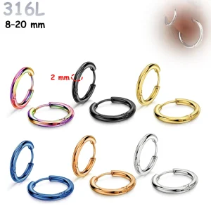 Boucles d’Oreilles Créoles en Acier 316L 8–20 mm