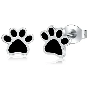 Boucles d’Oreilles Empreinte de Chien en Acier
