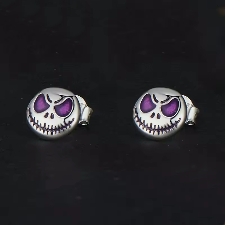 Boucles d’Oreilles Phosphorescentes Tête de Mort en Argent 925 – Image 6