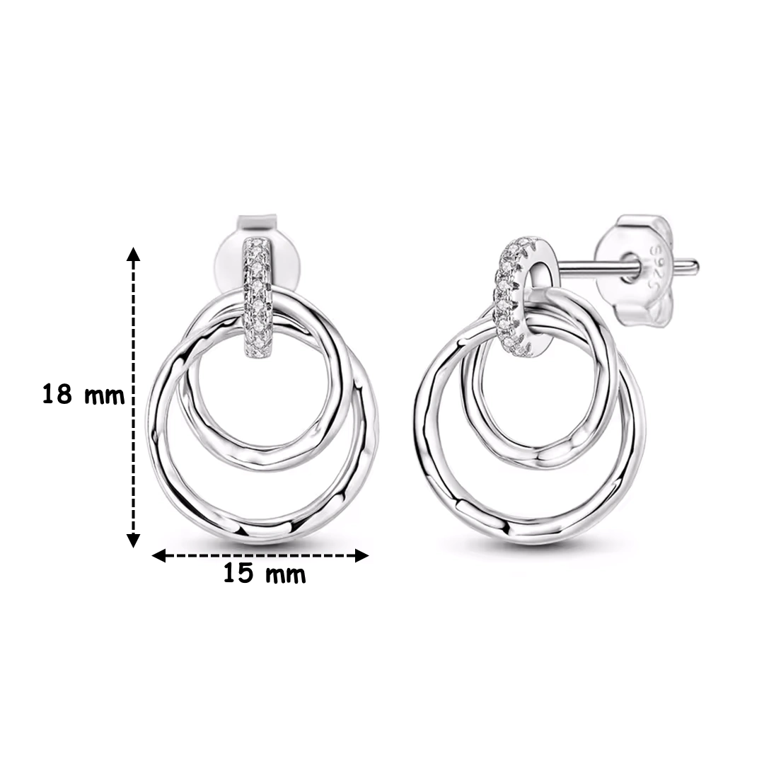 Boucles d’oreilles Triple Anneaux Entrelacés en Argent 925 – Image 5