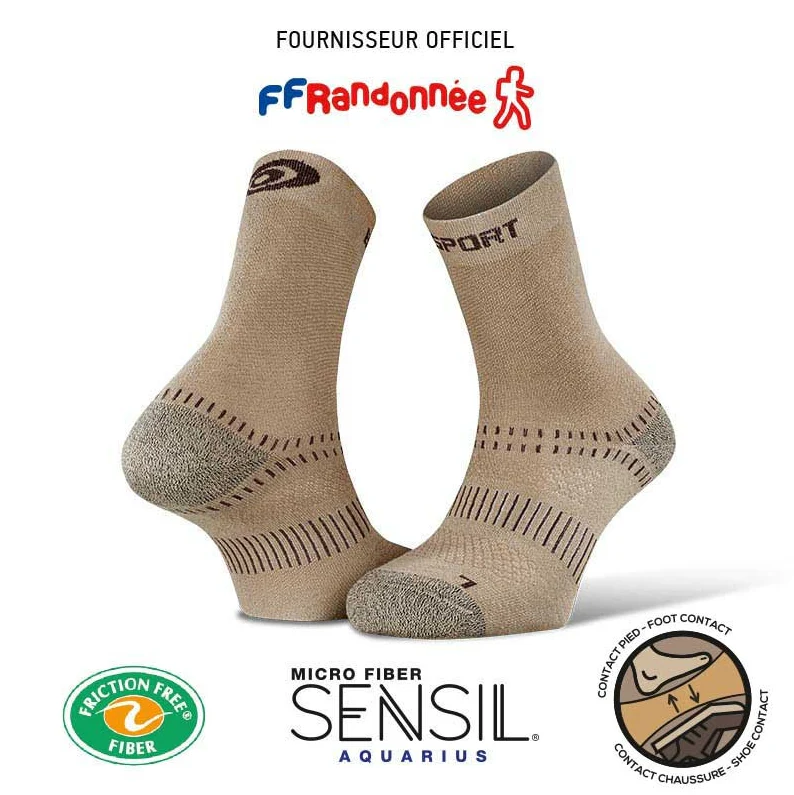 Chaussettes randonnée double evo beige – Image 2