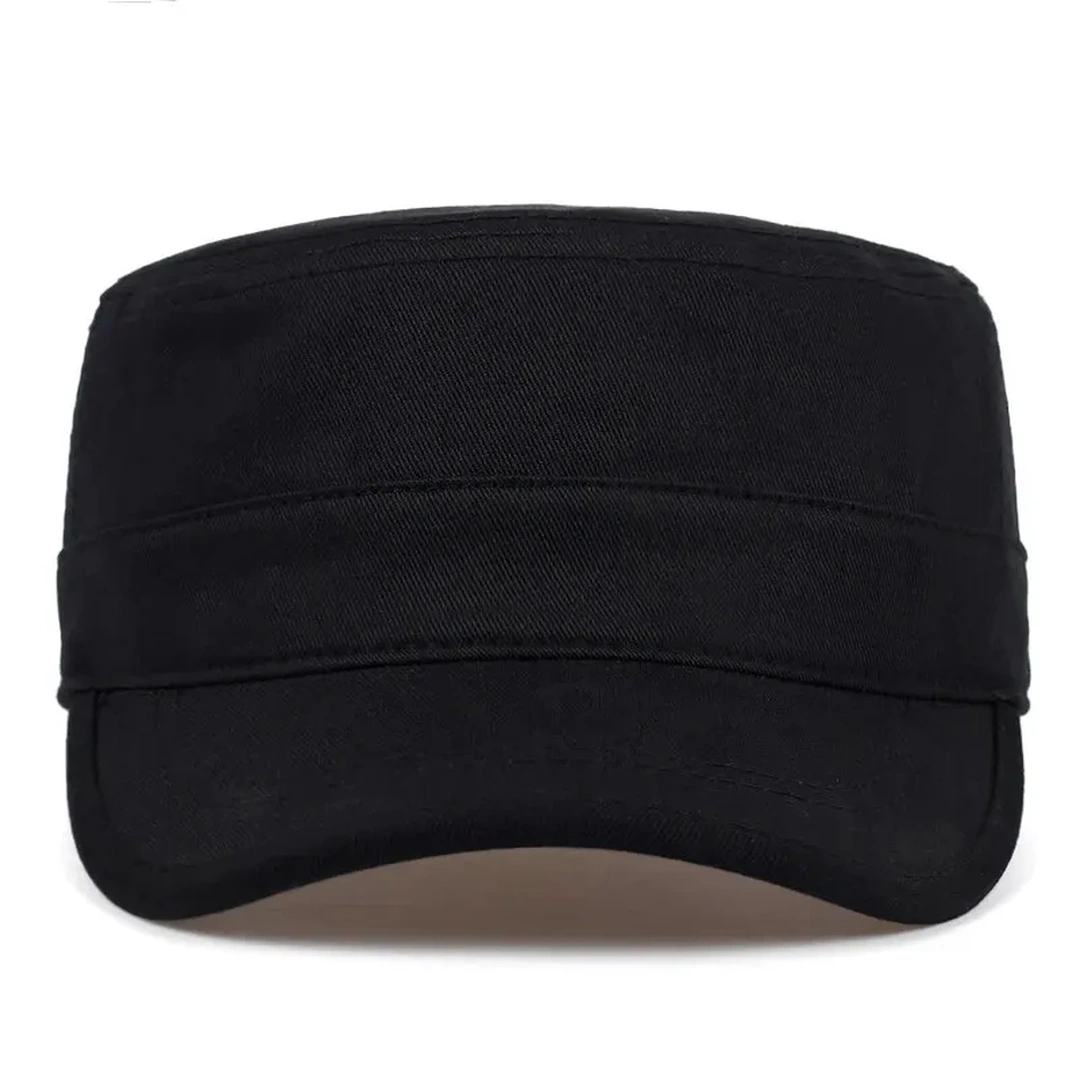Casquette Militaire Noire en Coton Unisexe – Image 4