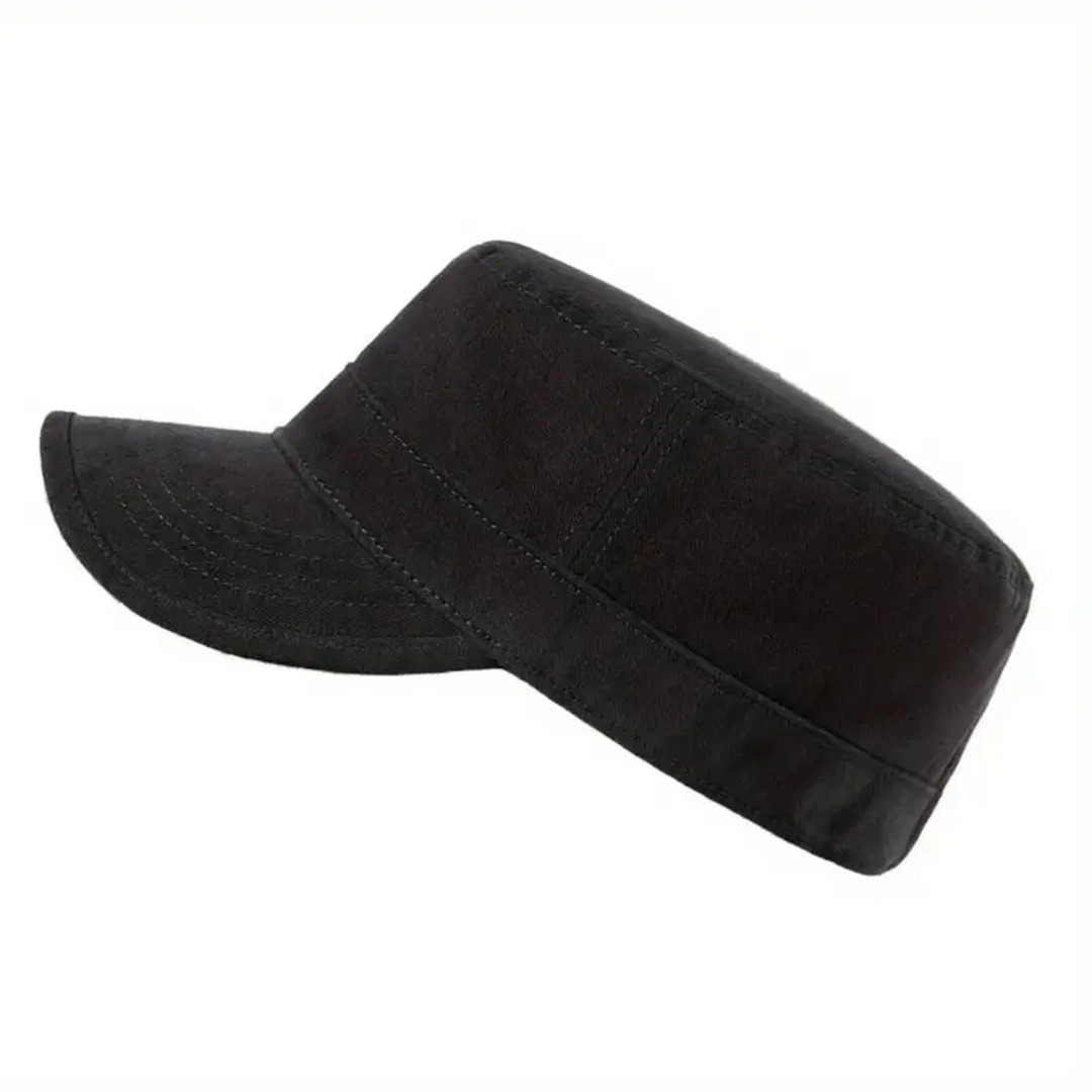 Casquette Militaire Noire en Coton Unisexe – Image 3