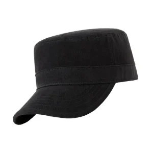 Casquette Militaire Noire en Coton Unisexe
