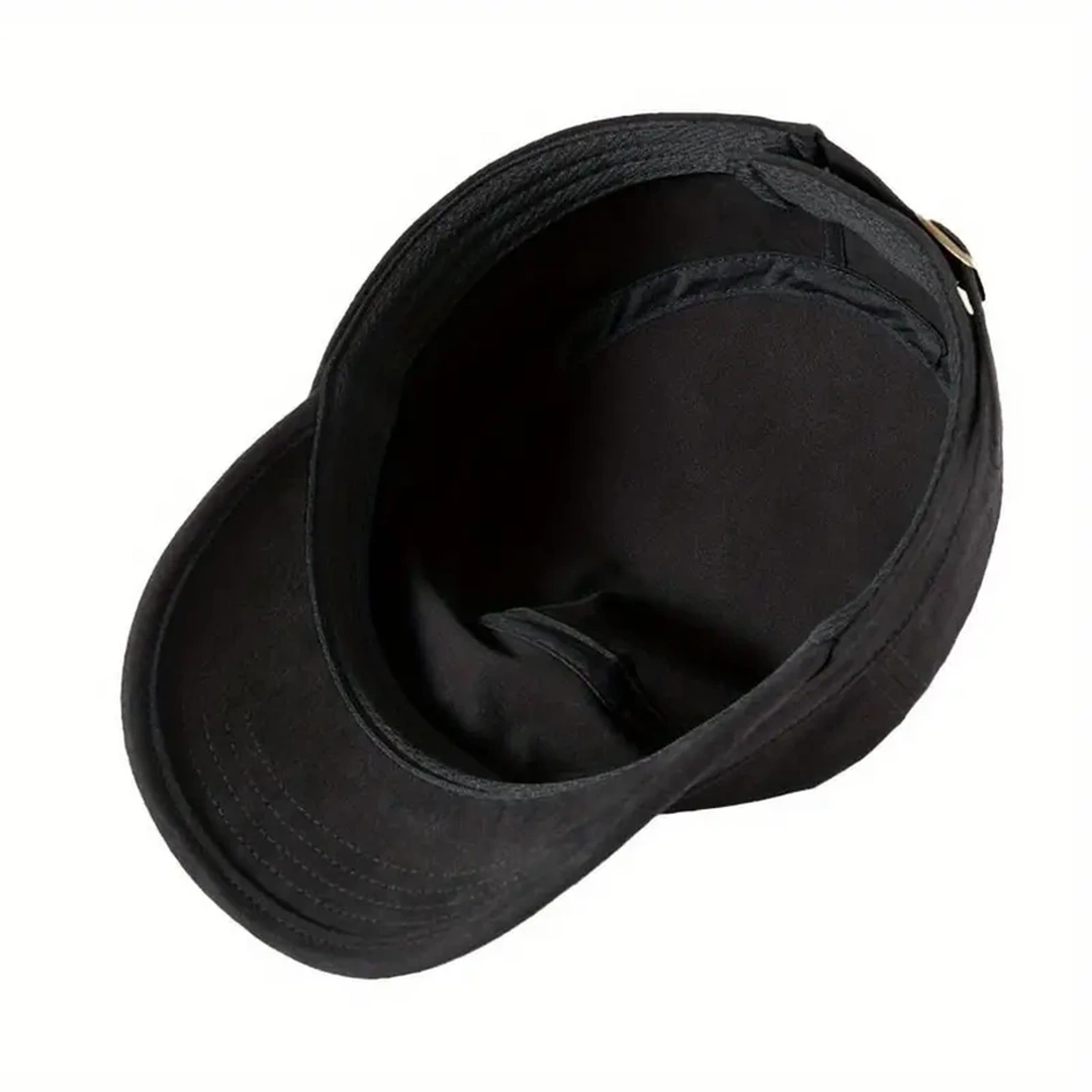Casquette Militaire Noire en Coton Unisexe – Image 6