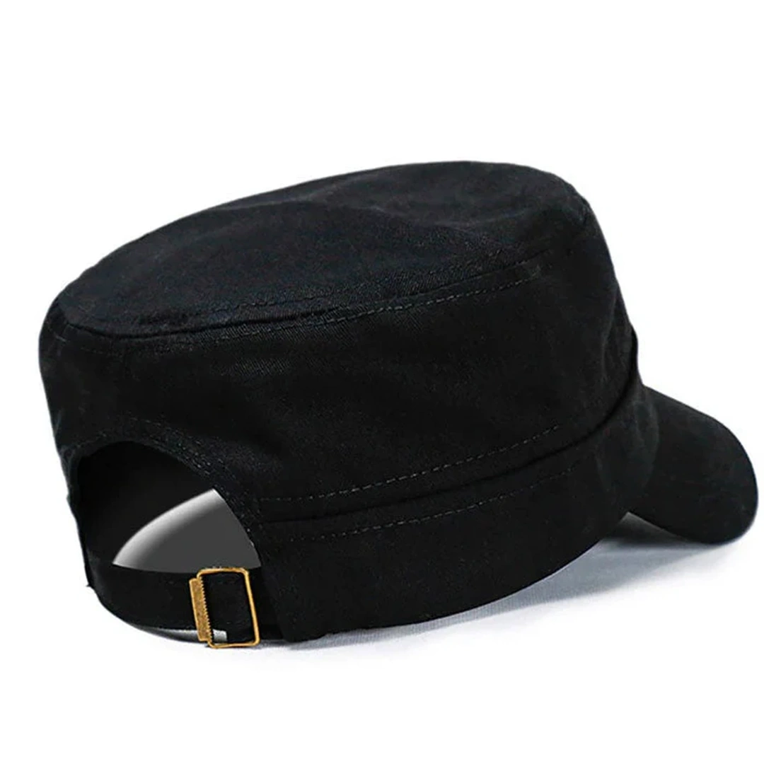 Casquette Militaire Noire en Coton Unisexe – Image 5