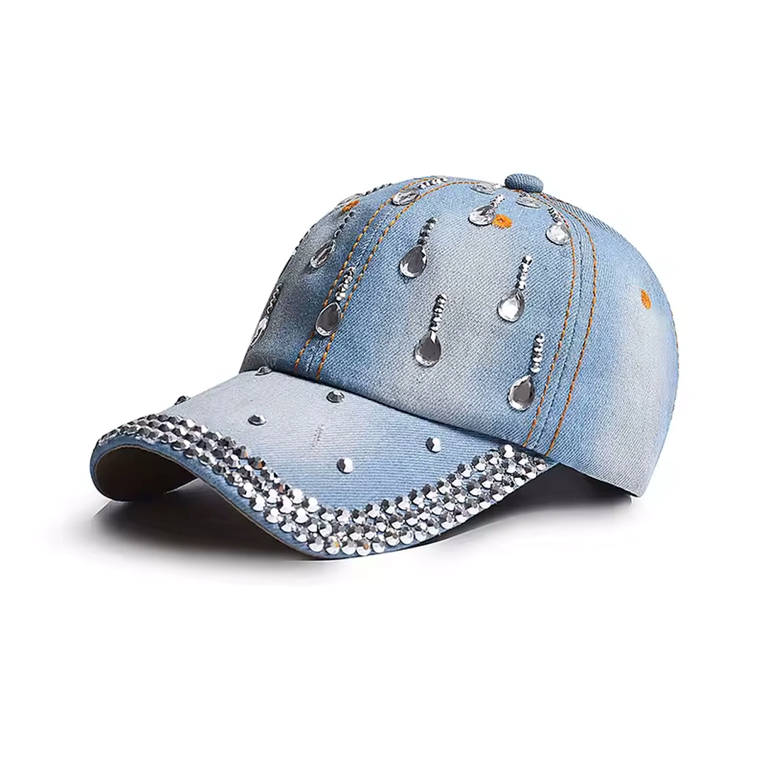 Casquette en Denim Délavé avec Gouttelettes pour Femme – Image 6
