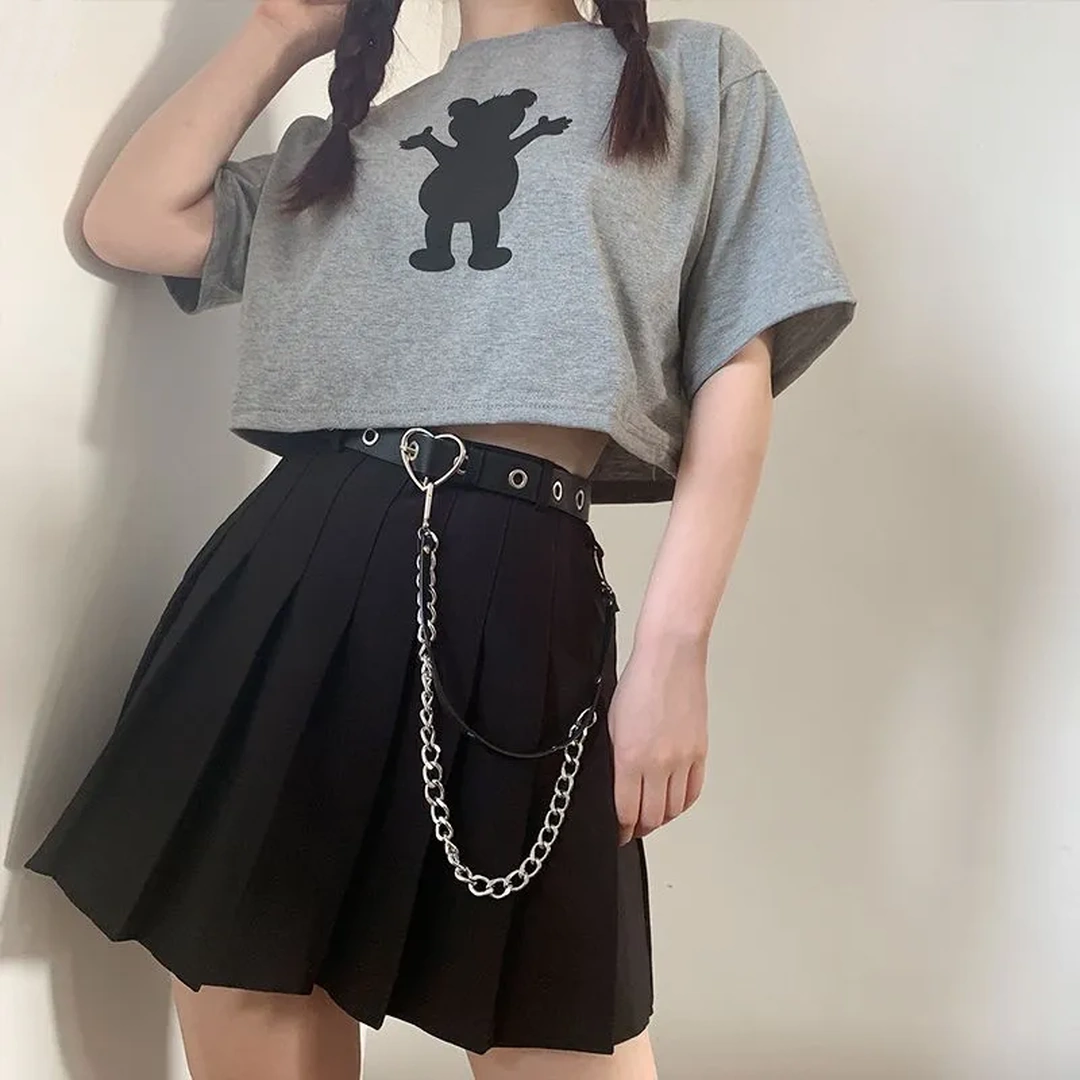 Ceinture en Cuir Femme Boucle à Cœur Métallique et Chaîne – Image 8