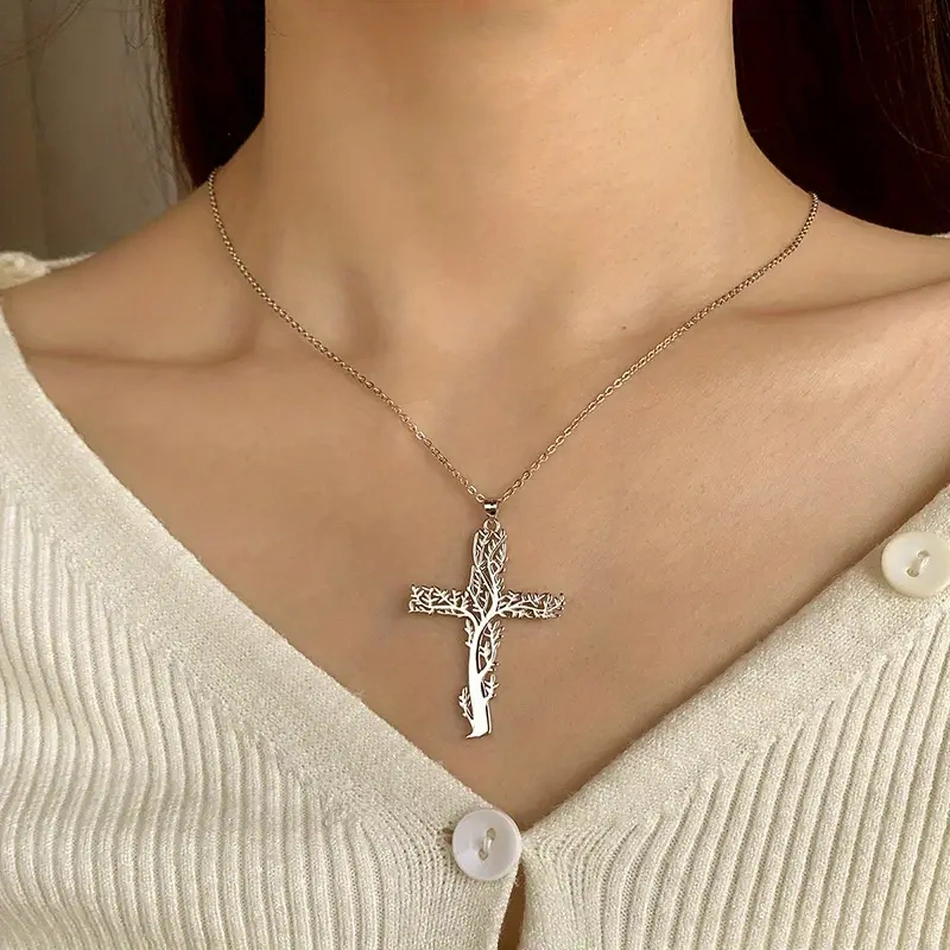 Chaîne Croix Arborescente en Acier – Image 7