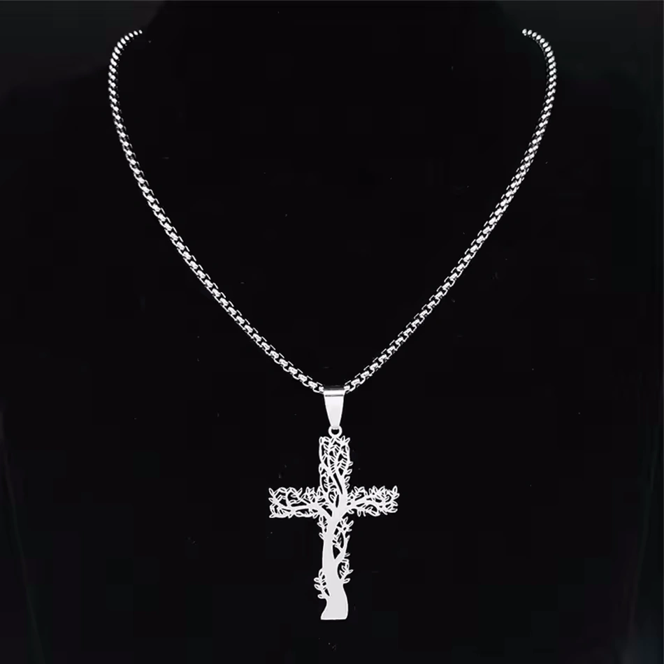 Chaîne Croix Arborescente en Acier – Image 4