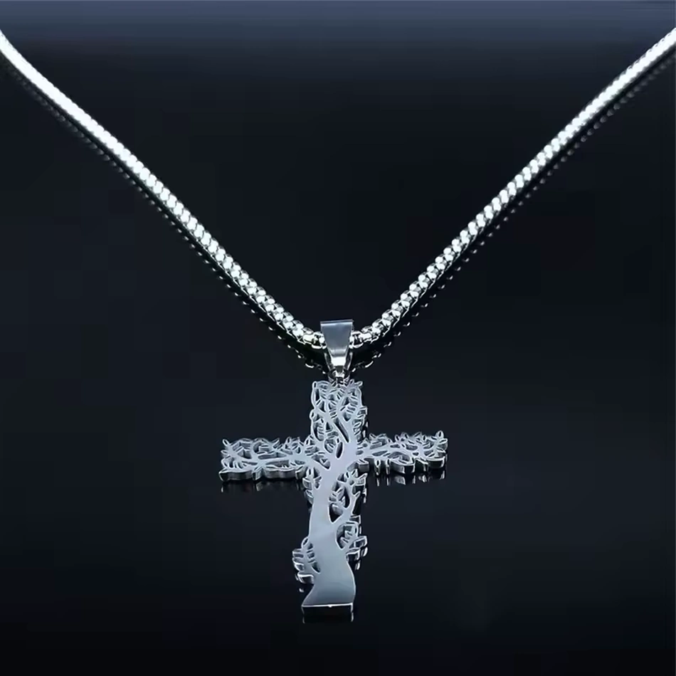 Chaîne Croix Arborescente en Acier – Image 5