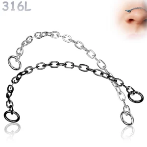 Chaîne de Nez Double Piercing Nostril Acier 316L 17-50 mm