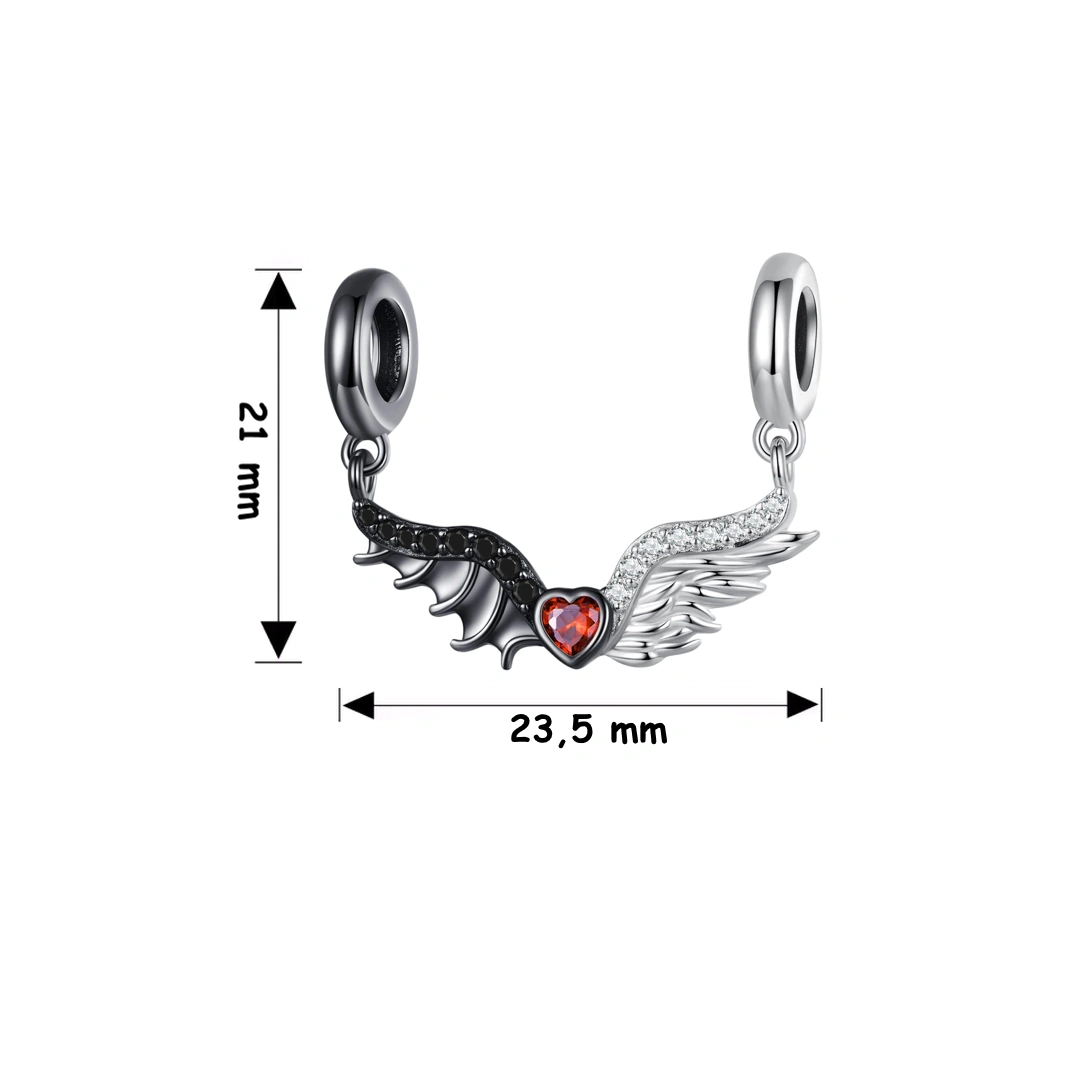 Charm Cœur Ailé Ange/Démon en Argent 925 – Image 6