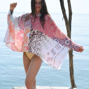 Blouse boho chic aux multiples imprimés