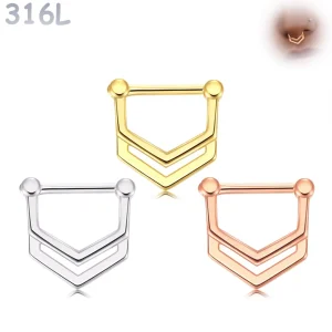 Clicker Septum Double Arrow en Acier 316L – 1,2 mm