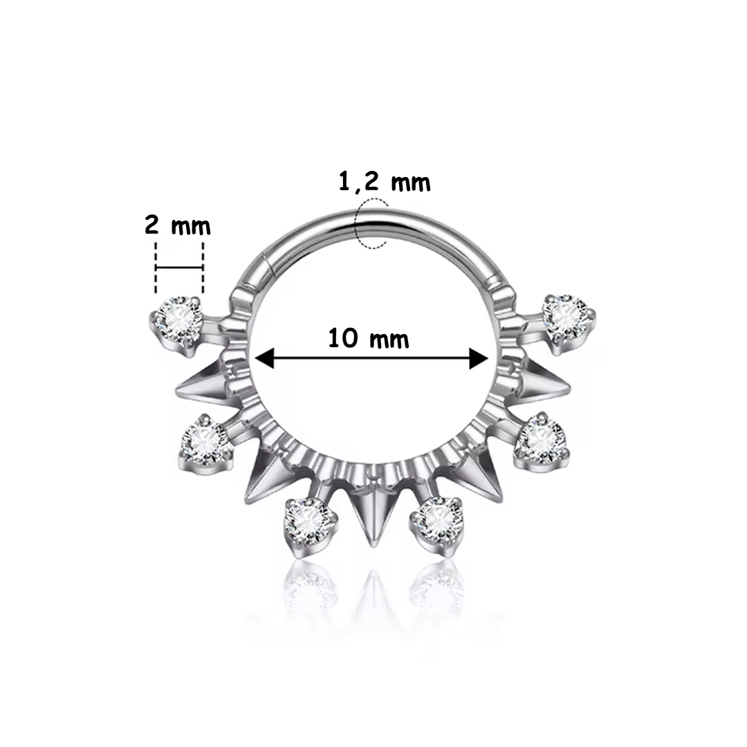 Clicker Titane Arc de Pointes Métalliques Ponctué de Zircons – Image 5