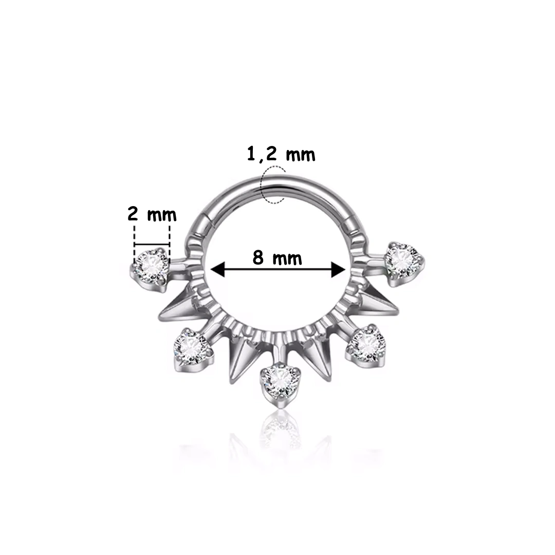 Clicker Titane Arc de Pointes Métalliques Ponctué de Zircons – Image 6
