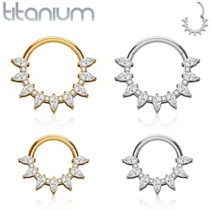 Clicker Titane Arc Harmonieux en Zirconiums Marquise