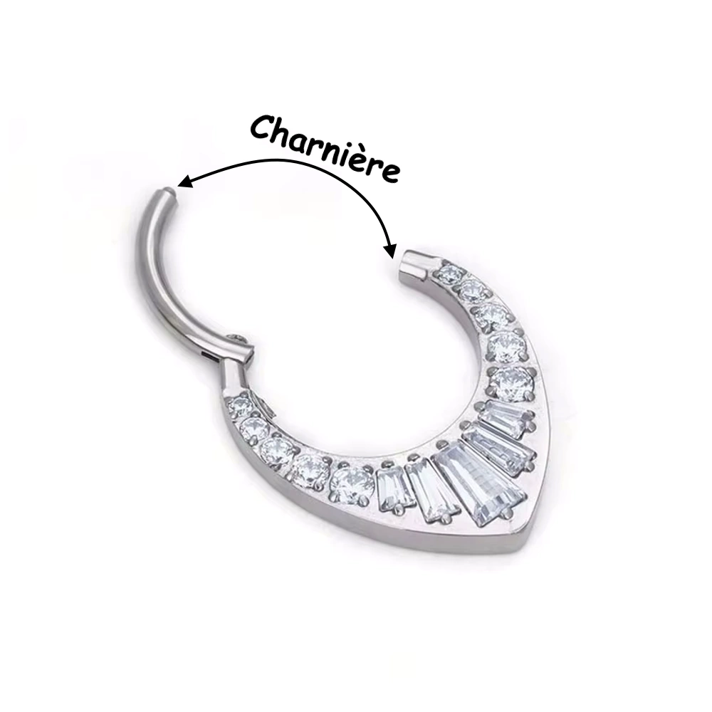 Clicker Goutte Inversée à Zircons Ronds & Baguette – Image 5